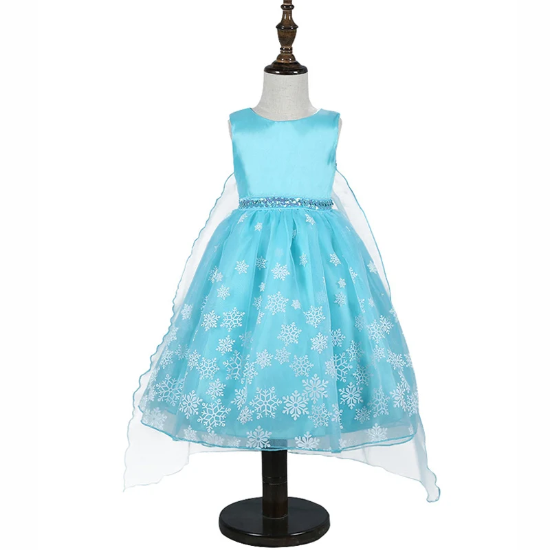Платье-пачка Эльзы с блестками для девочек кружевные сетчатые Детские свадебные