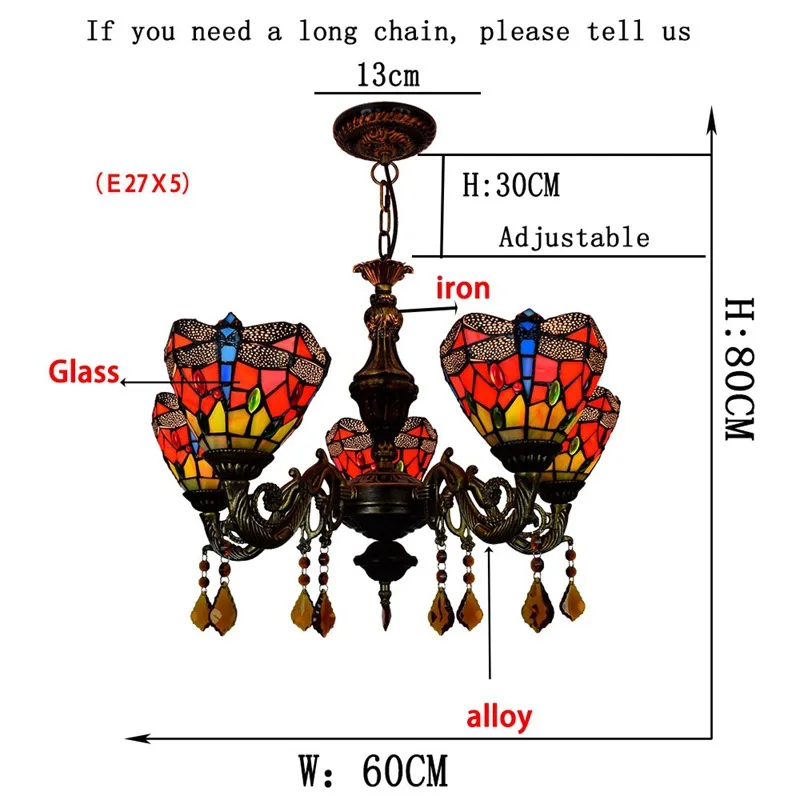 Ожерелье из цветного стекла Тиффани в американском саду для гостиной спальни