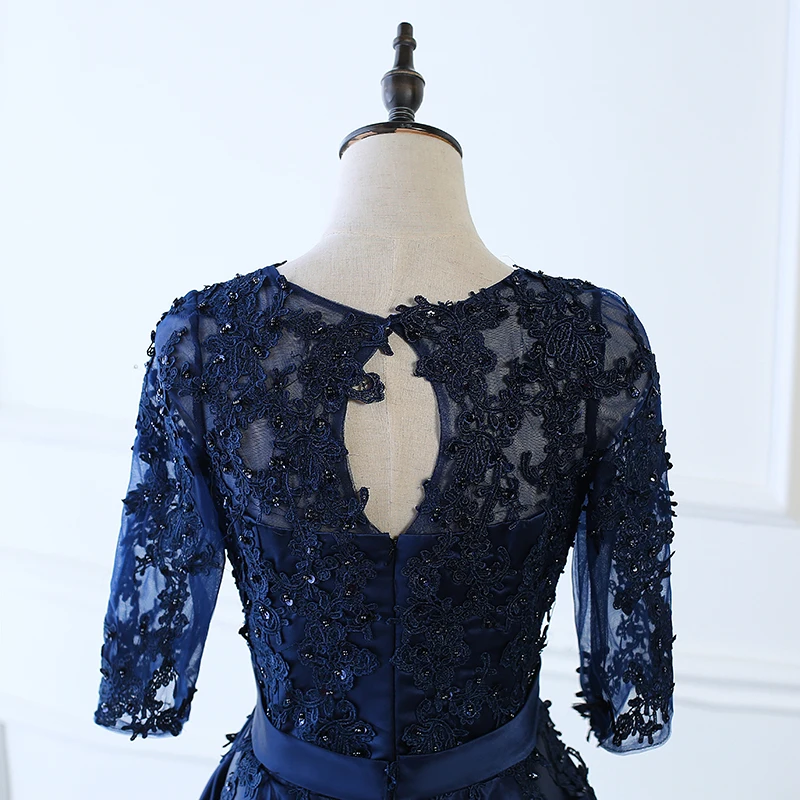 Robe De Soiree темно синее длинное вечернее платье трапециевидной формы на молнии с