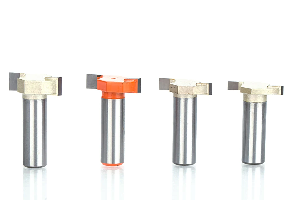 HUHAO 1pcs 1/2" Shank T type slotting cutter woodworking tool 2 Flute router bits for wood Rabbeting Bit endmill milling cutter