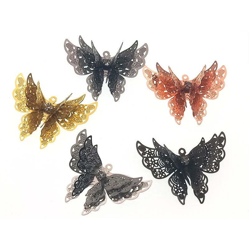 

Free Nickel Three Layer Butterfly Dragonfly Charms Pendant for Bracelet Necklace Clothes Jewelry Accessories Making Handmade DIY