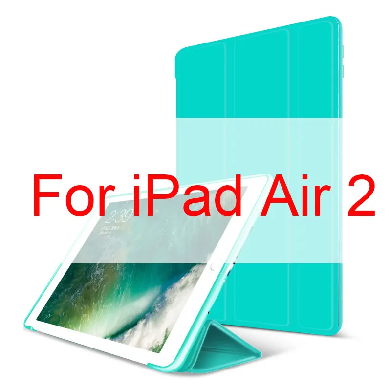 air 2 Green Для iPad Air 2 Air 1 чехол 9,7 дюйма, ультра тонкий легкий Чехол из искусственной кожи+ Мягкий силиконовый чехол для задней панели, умный чехол с функцией автоматического сна - Цвет: air 2 Green