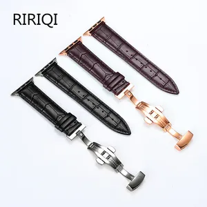 Новый ремешок типа крокодил для iWatch Apple Watch серии 38 мм 42 мм, ремешок из крокодиловой кожи с двойной пряжкой-бабочкой