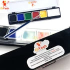 Краски для лица и тела, 6 цветов в наборе, белые, черные, красные, желтые, с кисточкой, модель краски, для временного макияжа пигмент для рождества на водной основе