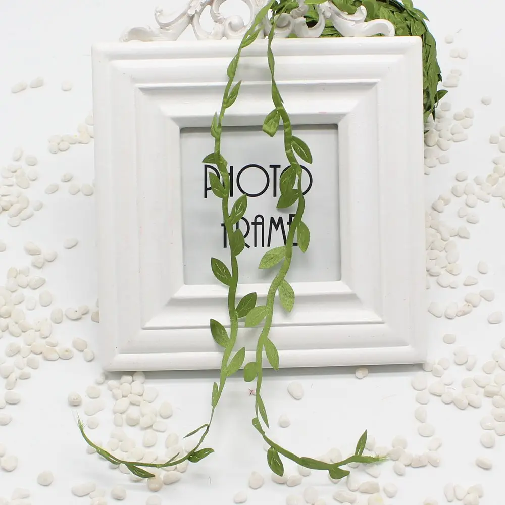 Дешевые 5 м Луговая природа Листва Зеленый лист искусственные листья лозы для