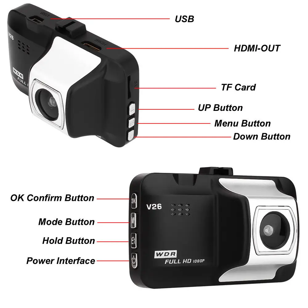 AZGIANT новая мини Автомобильная dvr камера Dashcam Full HD 1080P видео регистратор рекордер ночного видения видеорегистратор
