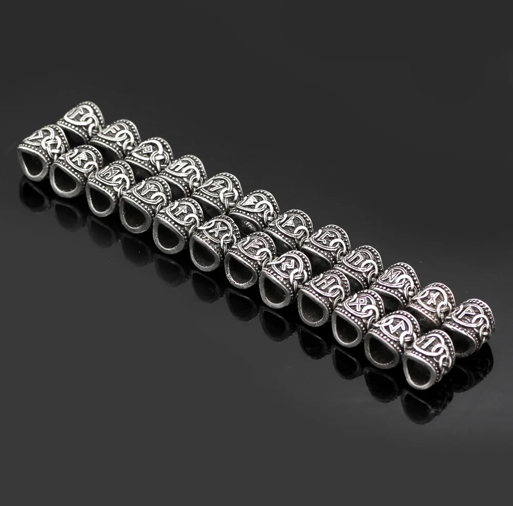 24 шт. серебряные бусины для браслета ожерелья|beads for bracelets|viking beadsbeard beads |