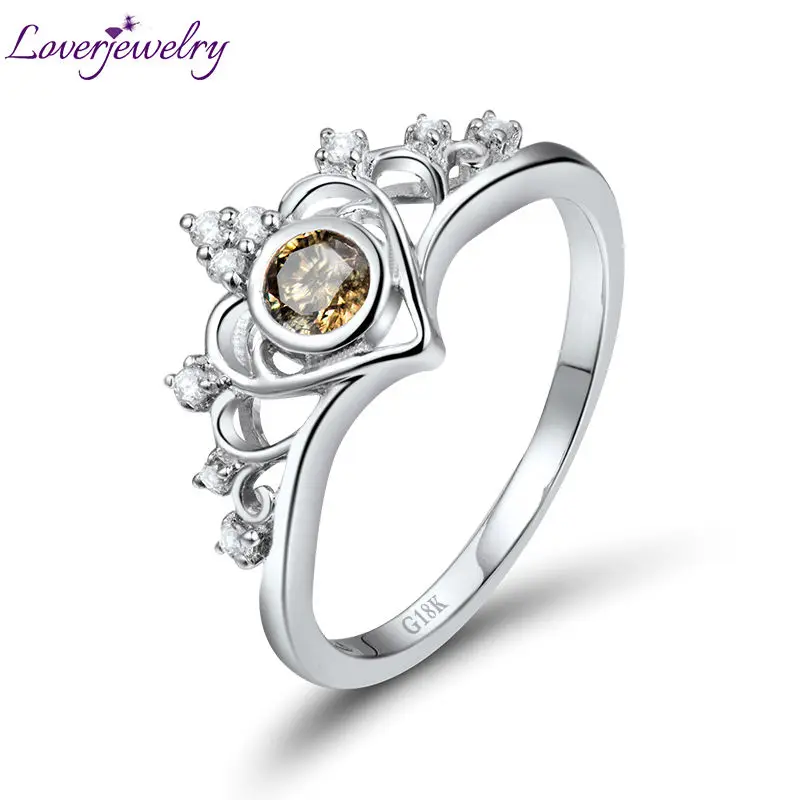 Женское кольцо с бриллиантами LOVERJEWELRY роскошное из белого золота 18 карат