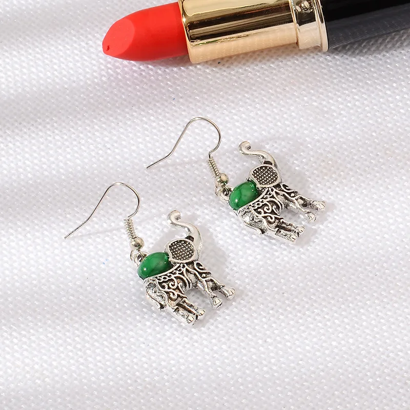 earring-G ЦИРКОНИЕВЫЕ браслеты, браслеты для женщин, очаровательный браслет в виде слона, Женские Подвески, женские серебряные аксессуары, ювелирные изделия - Окраска металла: earring-G