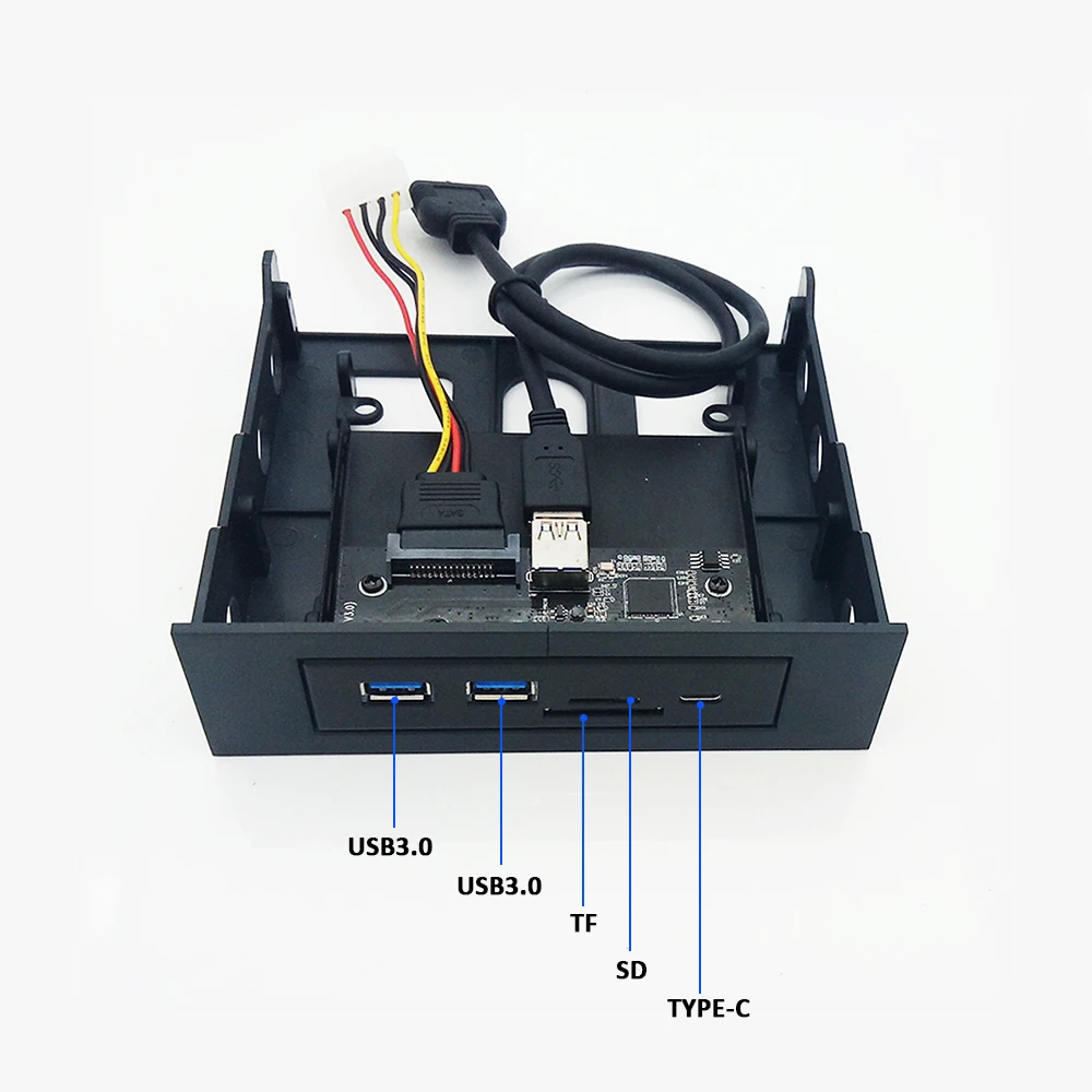 33S50-RTK кардридер медиа тип-c двойной USB 3,0 порт концентратор приборной панели ПК передняя панель с USB кабель питания