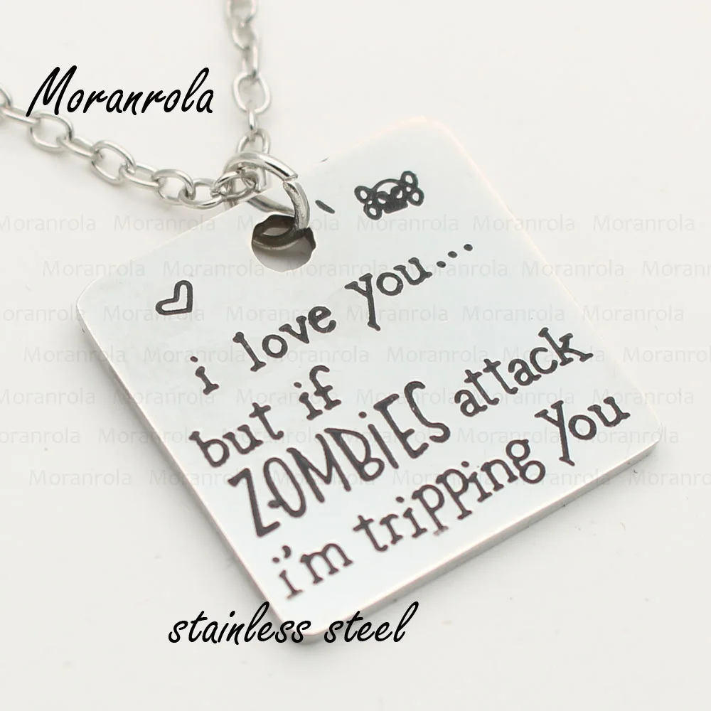 Брелок и ожерелье с ручной печатью I love you но если zombies attack I'm tripping Walking Dead zombie