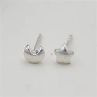 jinse s925 sterling silver vintage star moon stud earrings handmade thai silver women jewelry 55mm 5 54 5mm wts004