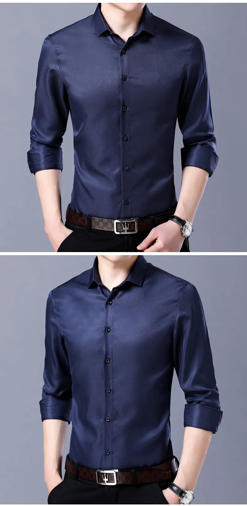 solid men dress shirts long sleeve casual slim fit white formal social shirt male brand clothing prom wedding camisas hombre