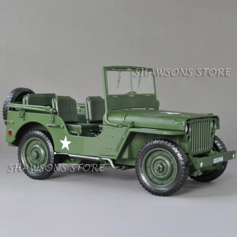 Литая металлическая модель автомобиля игрушки 1:18 Jeep военный автомобиль Willys