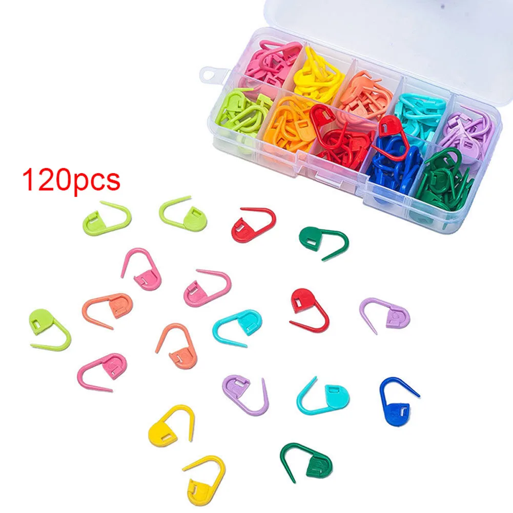 60/120 Pcs/Set Amazing Knitting Crochet Locking Stitch Needle Clip Markers Holder Tool Plastic E2S | Дом и сад - Фото №1