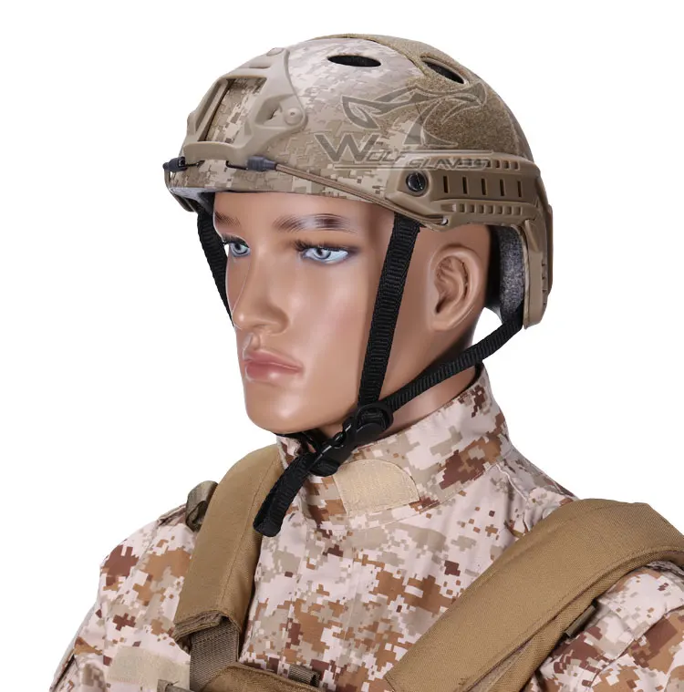 БЫСТРО Тактический шлем Военная Униформа PJ версия Airsoft Шлем Пейнтбол защиты головы Wargame головы Шестерни Принадлежности для охоты