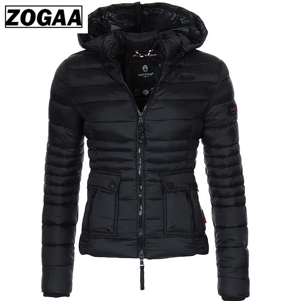 ZOGAA S 3XL женские хлопковые парки пальто пуховик Женская Модная приталенная