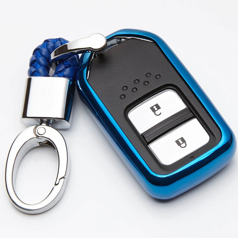 

KUKAKEY TPU Car Key Case Cover Keychain For Honda XRV CRV Accord Crown Civiv Spirior 2 Button Car Styling remote key shell