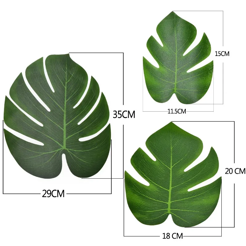 12pcs Tropical Plant Palm Leaves Artificial Leaf Green Faux Safari Hawaiian Luau Party Decorations Supplies | Дом и сад