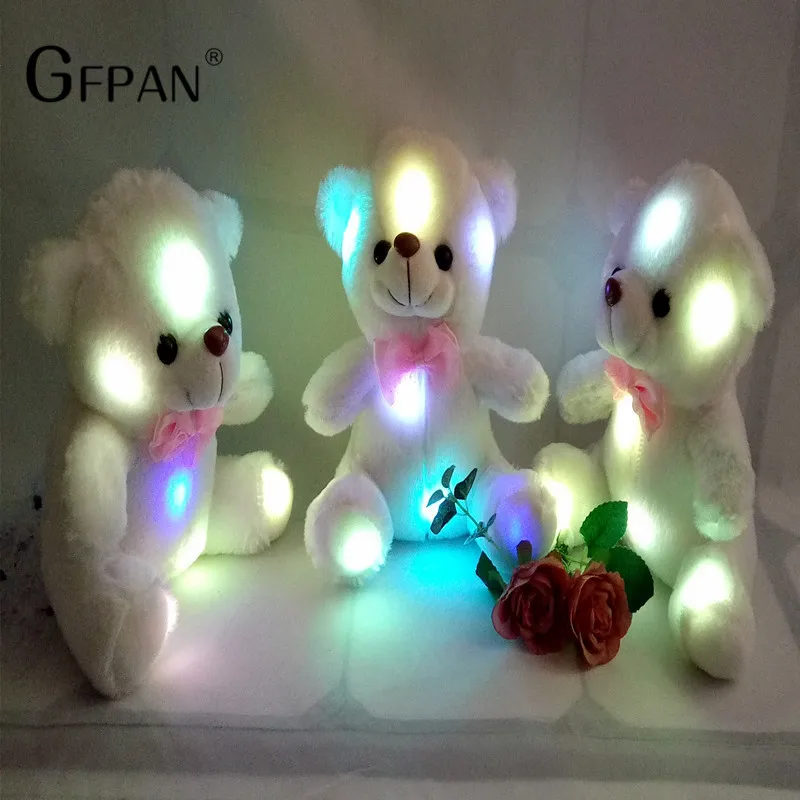GFPAN 1 шт. 25 см светящийся плюшевый мишка игрушки блестящая кукла с животными милый