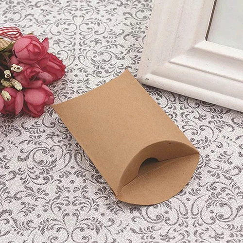 50 шт. подарочная коробка в форме крафт-подушки вечерние коробки для хранения