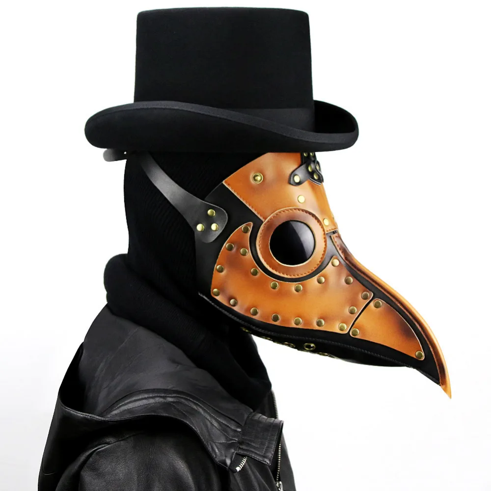 Фото Corstory винтажный стимпанк Золотая искусственная кожа птицы клюв маски для