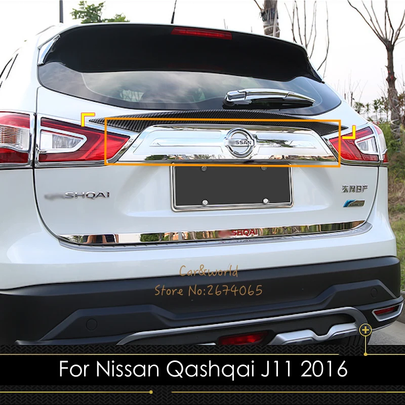 Для Nissan Qashqai J11 2015 2016 2017 ABS Хромированная задняя крышка для ворот накладка на