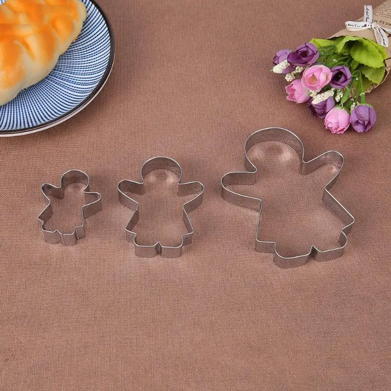 3 шт./компл. DIY пряник человек форма для печенья маленький мальчик девочка форма печенья резак Металл фрукты резак кухонные принадлежности для выпечки
