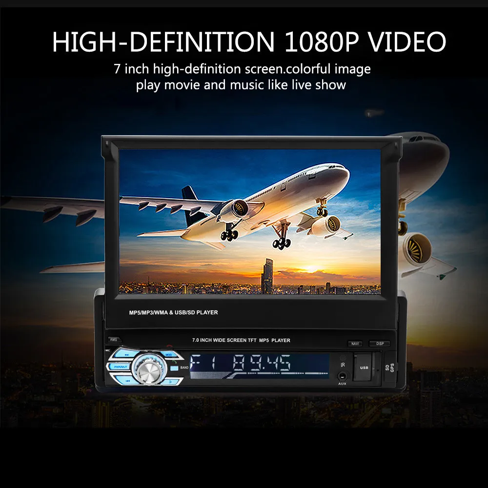 Универсальное автомобильное радио 1 Din 7 дюймов Android 9 2 Гб ОЗУ 16 ПЗУ Gps Wi-Fi FM