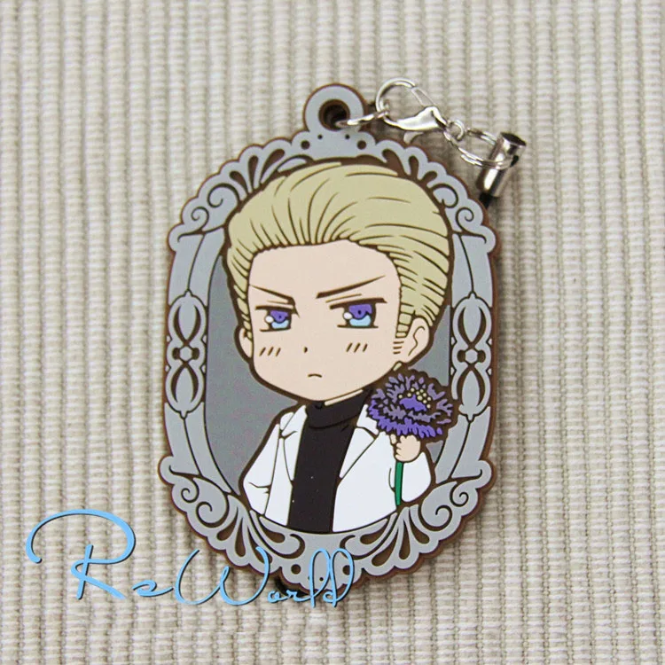 G144 Axis power Hetalia аниме брелок Feliciano Vargas Ludwig Honda Jones llavero Резиновый Ремешок/подвески-шармы для телефона