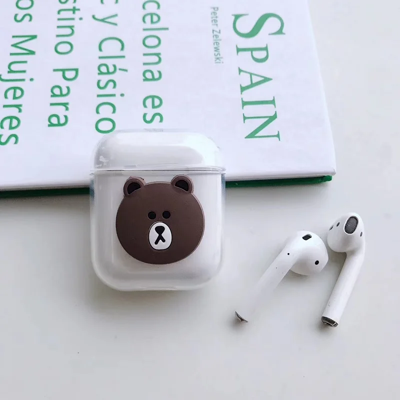 O Мультфильм милый 3D Микки Минни большие глаза Airpods Крышка для Apple беспроводной Bluetooth гарнитура Ipod анти-осень мягкая коробка оболочки - Цвет: O