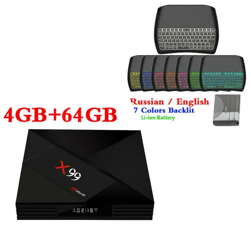X99 D8 Smart tv BOX OLOEY RK3399 Android 7,1X99 4 Гб 64 Гб голосовой пульт 2,4G/5G двойной wifi BT4.1 4K медиаплеер X99 телеприставка Youtube - Цвет: X99 D8