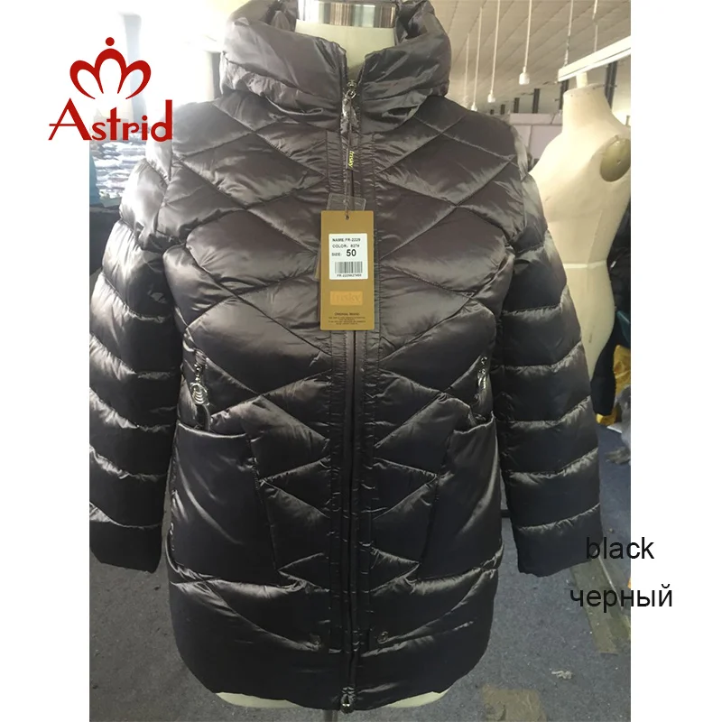 827 black Astrid Толстая зимняя куртка женская ветрозащитная теплая зимняя куртка с капюшоном Высококачественная хлопковая зимняя куртка женская FR-2229 - Цвет: 827 black