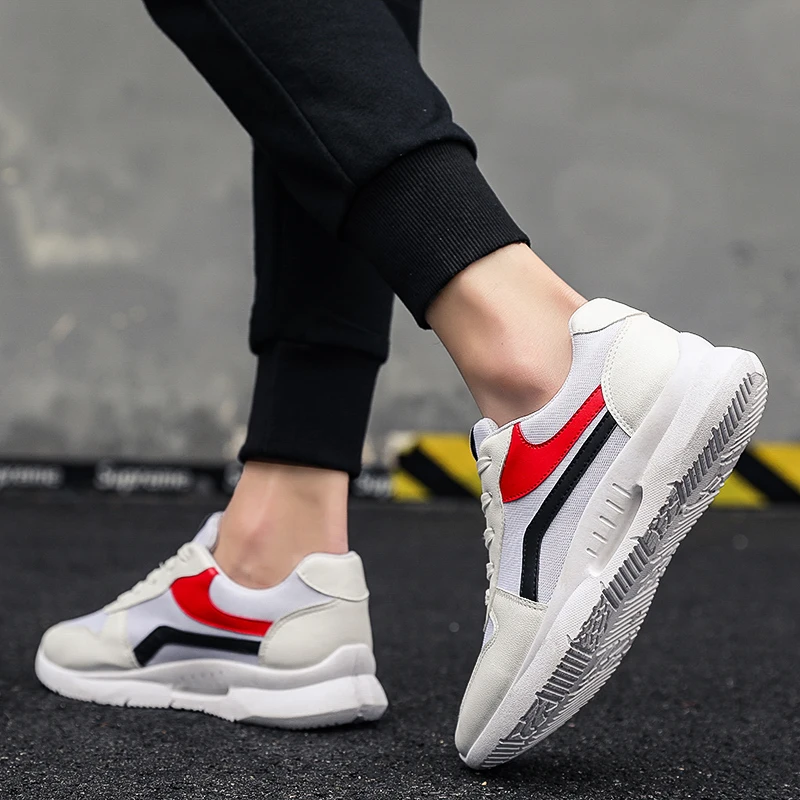 Men's Vulcanize Shoes 2020 New Lace Up Trainers Man Flat Heels Running Adult Mesh Breathable Casual Sneakers Sports | Обувь