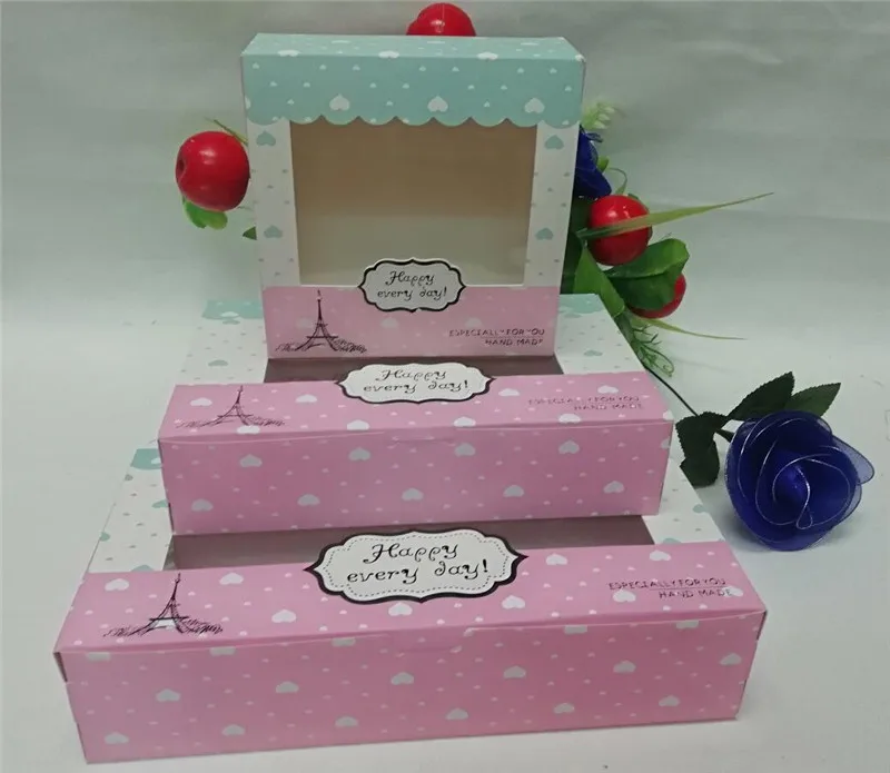 30 шт. новая Подарочная коробка с прозрачным окном крафт-бумаги упаковочные