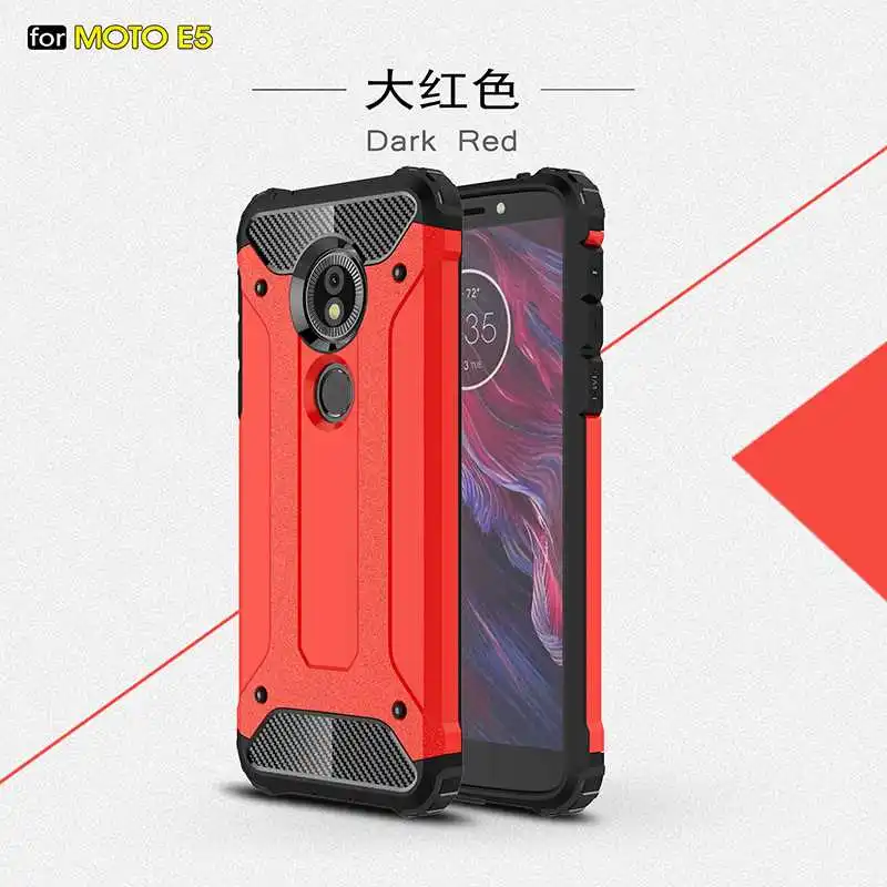 Red Железная Броня Mokoemi, ударопрочный чехол 5," для Motorola Moto E5, чехол для Motorola Moto E5 Plus, чехол для телефона - Цвет: Red