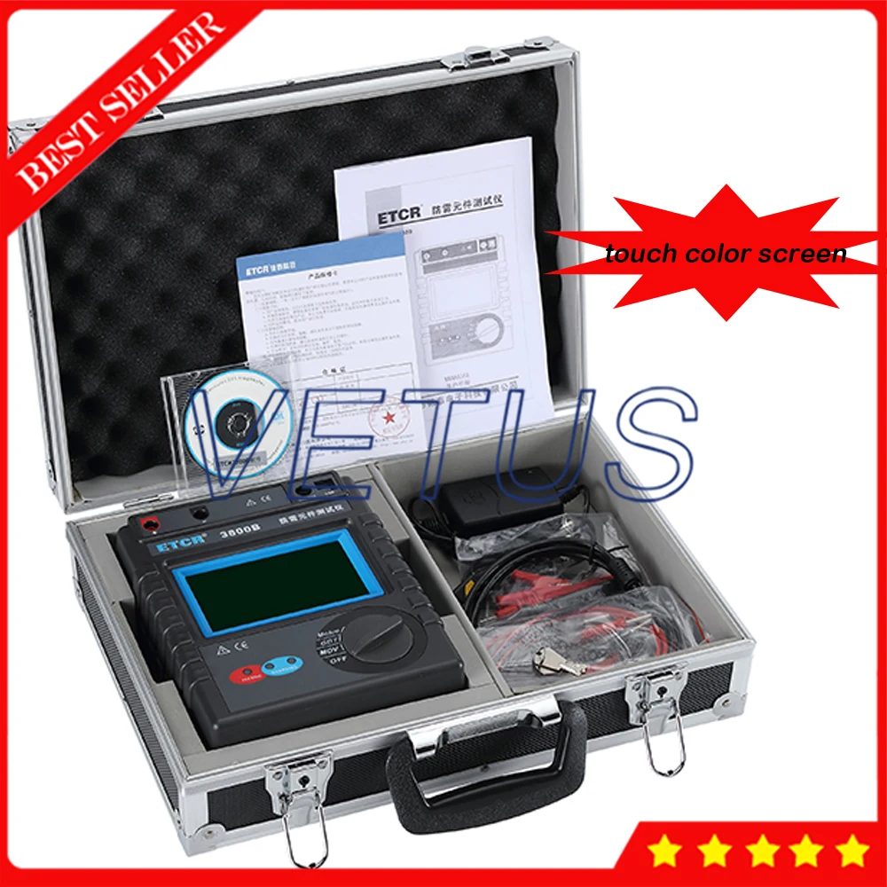 

lightning protection component tester Insulation resistance Tester 0.5 to 3000MOhm MOV GDT Tester touch color screen ETCR3800B