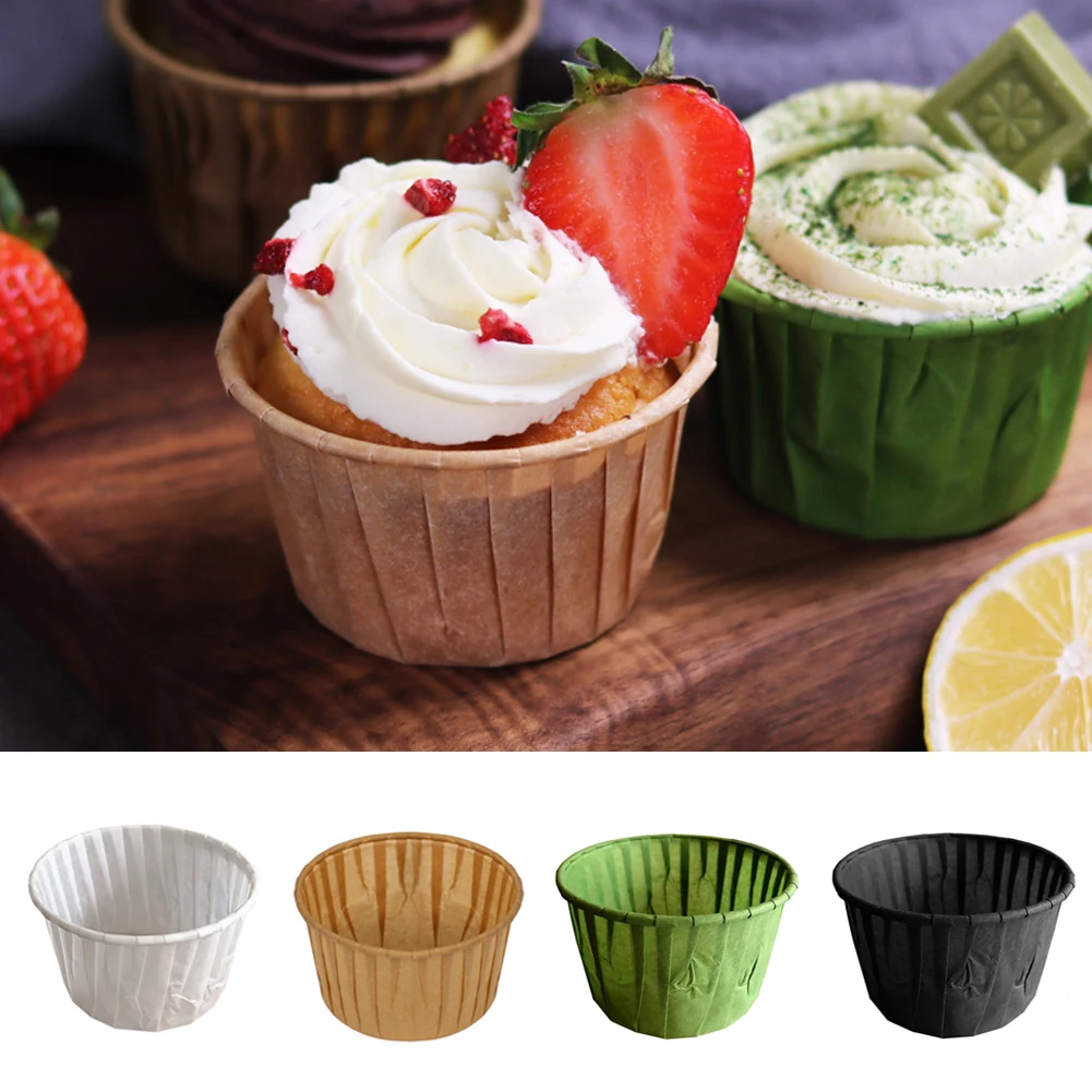 60 шт./компл. Muffin Бумага чашки золотой кексов вкладыш круглой формы для украшения