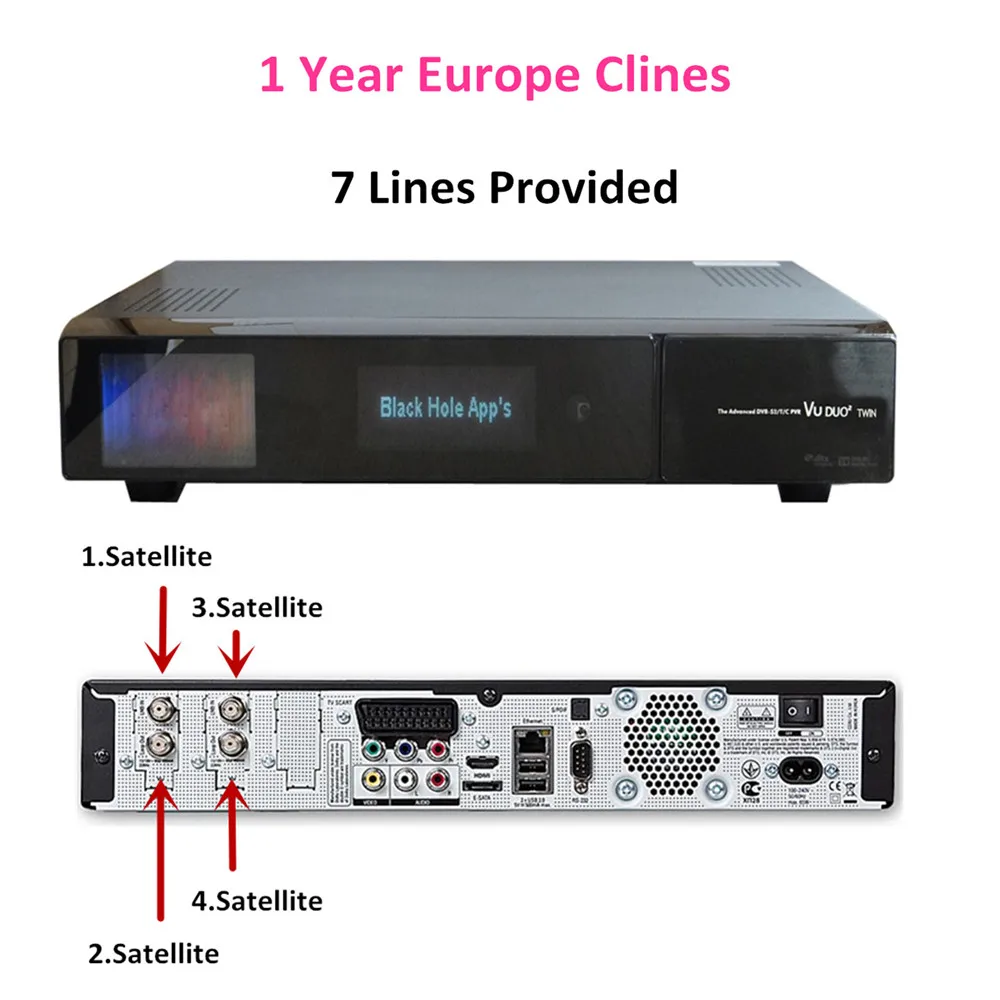 VU DUO2 Твин DVB-S2 ТВ-тюнеры Smart спутниковый ресивер Linux BCM7424ZZKFEB3G чипсет Встроенный Wi-Fi