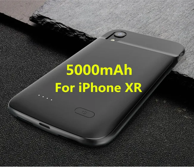 Black NTSPACE 5000 mAh жидкий силиконовый ударопрочный аккумулятор зарядное устройство чехол для iPhone XR Внешний Аккумулятор Чехол - Цвет: Black