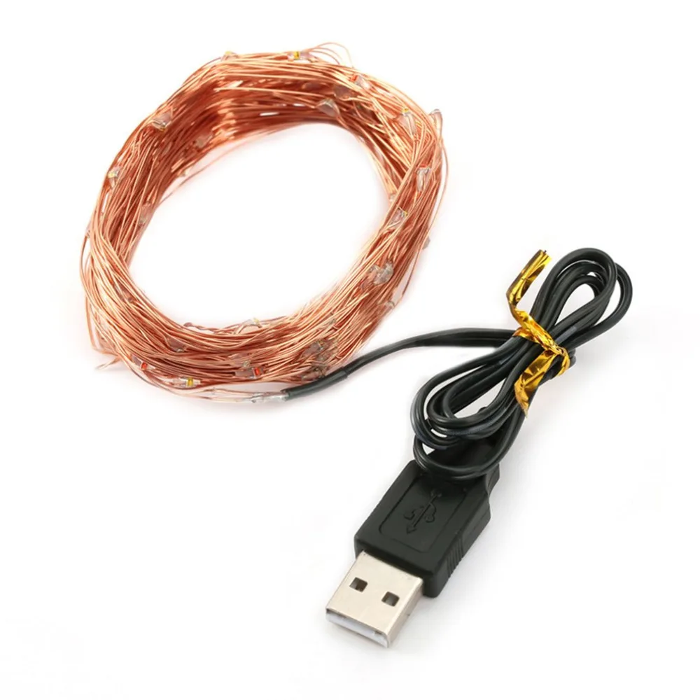 10 м/33ft 100 светодиодный s USB гибкие Медный провод Строка Light Звездное Рождественский