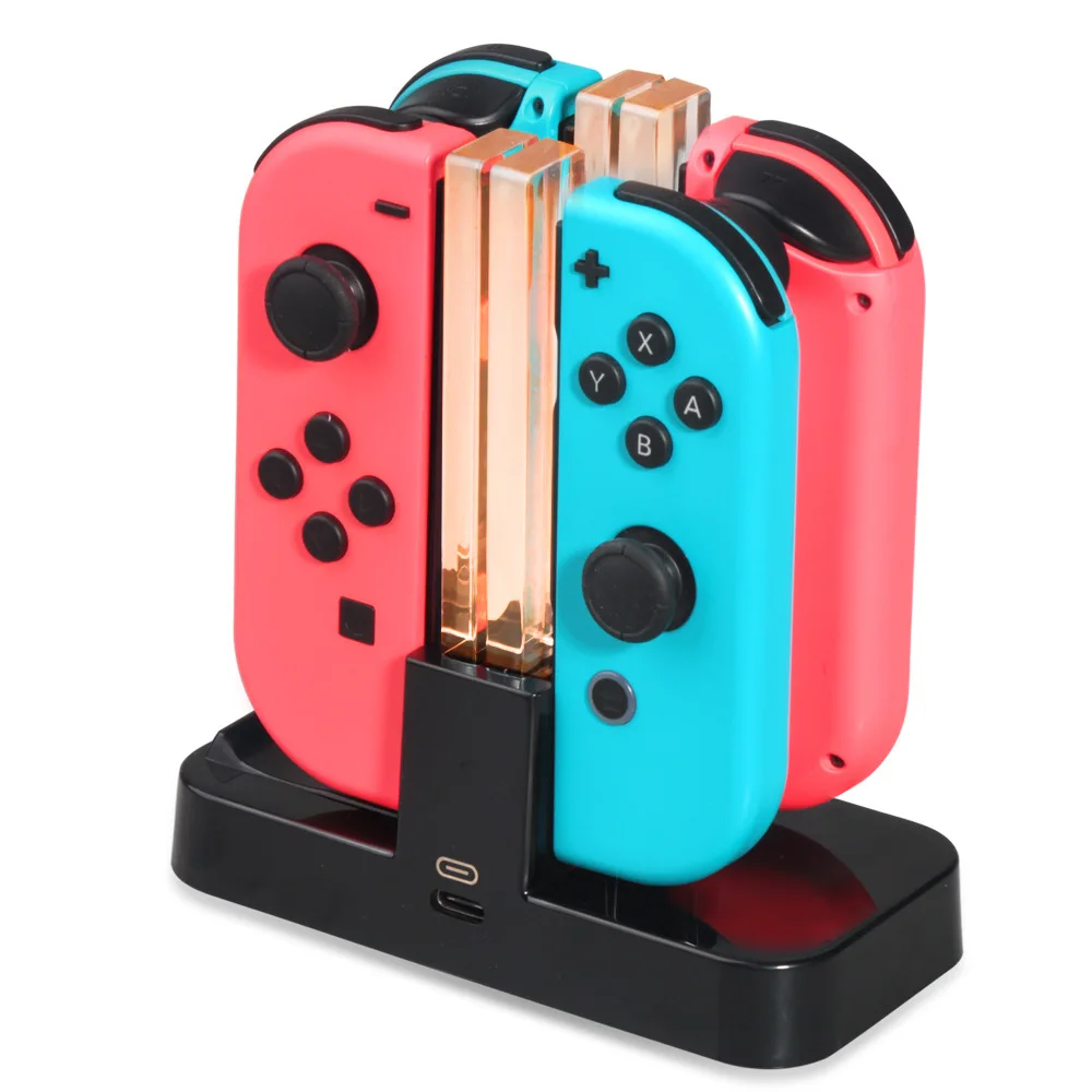 Зарядная док станция Joy Con Pro 4 в 1 USB геймпад подставка зарядное устройство типа C