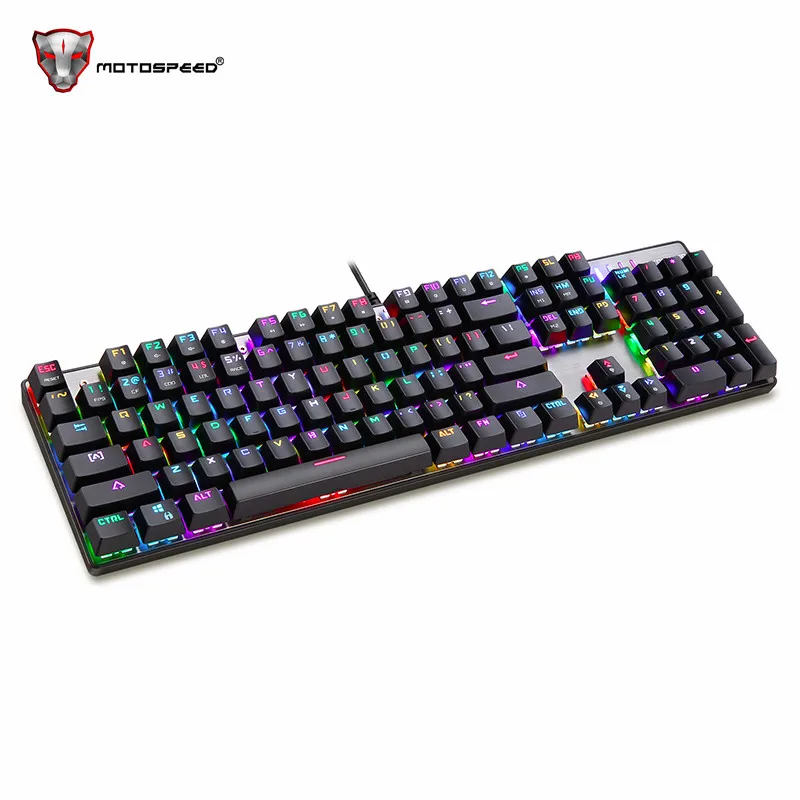 Motospeed CK104 Проводная Механическая клавиатура 104 клавиши RGB синий переключатель