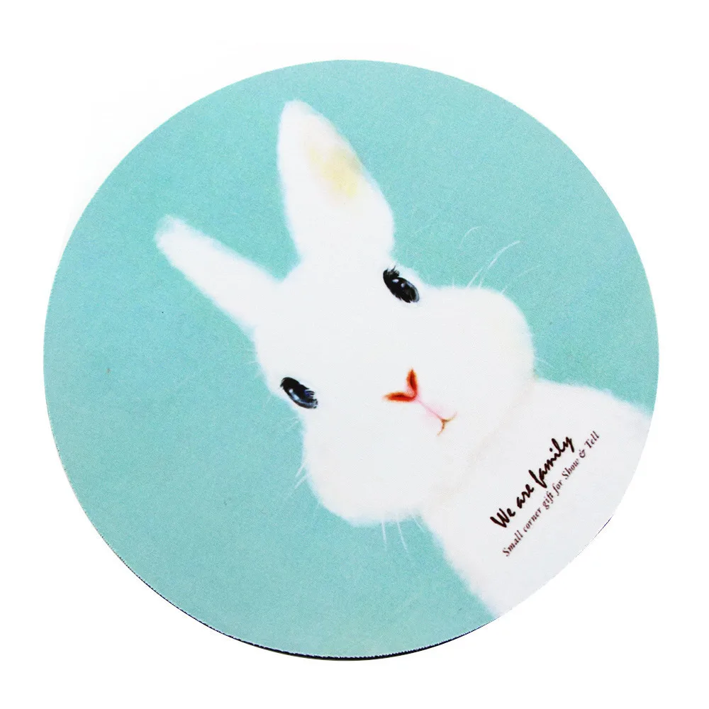 Round Shaped Gaming Mouse Pad Mat For Office Iron Man Captain America Cute Pig Cat Rabbit Penguin Flamingo Smiley Face Mouse Pad - Цвет: 06