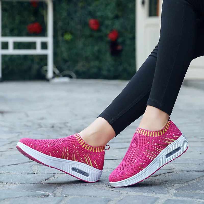 Spring Autumn Women Slip On Loafers Ladies Casual Comfortable Flats Female Breathable Stretch Cloth Shoes Fashion Zapatillas | Обувь