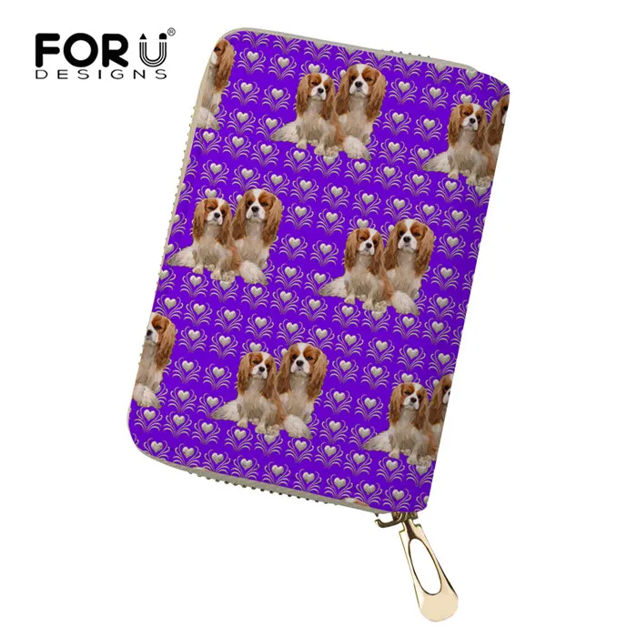 Y4015Z5 FORUDESIGNS кавалер King Charles Spaniel цветочный держатель для кредитных карт из искусственной кожи 18 бит женский бумажник для визиток чехол для путешествий - Цвет: Y4015Z5