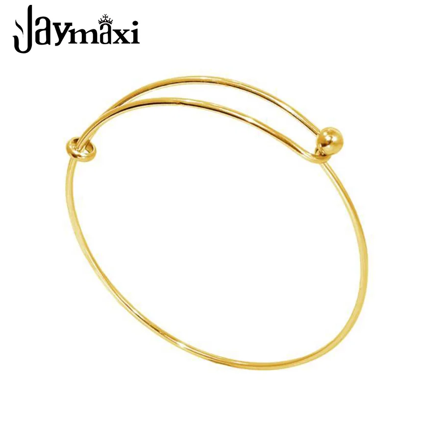 

Jaymaxi золото Цвет Провода Браслеты Нержавеющая сталь DIY шарма ювелирных изделий может открыть браслеты 60 см 65 см 10 шт./лот оптовая продажа
