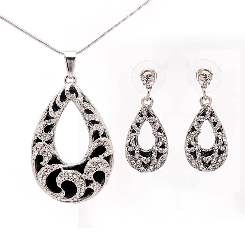 Женский винтажный комплект ювелирных изделий в форме капли