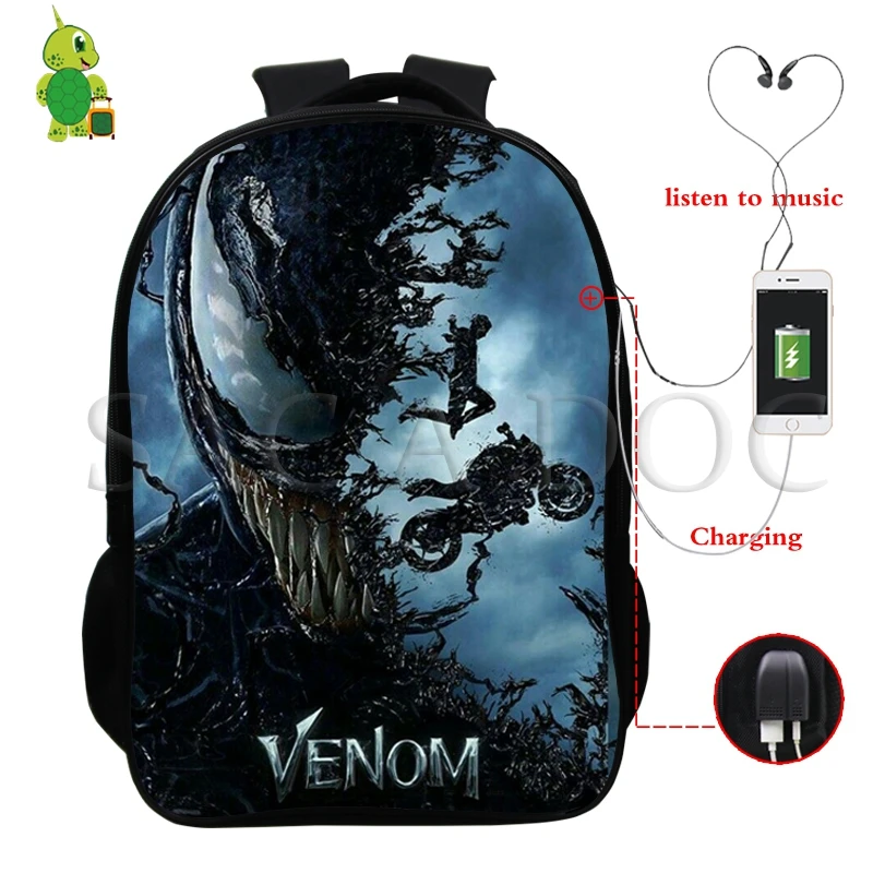 Многофункциональный рюкзак Venom Eddy Comics Hero для женщин и мужчин с usb зарядкой