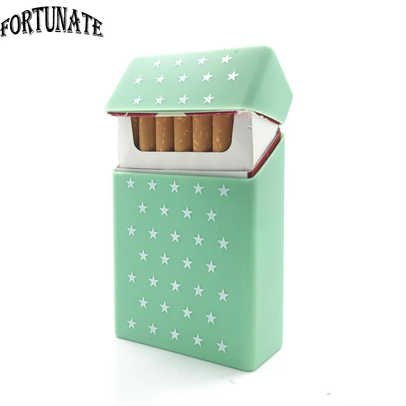 Вмещает 20 сигарет силиконовый чехол для с фиолетовыми звездами Модный